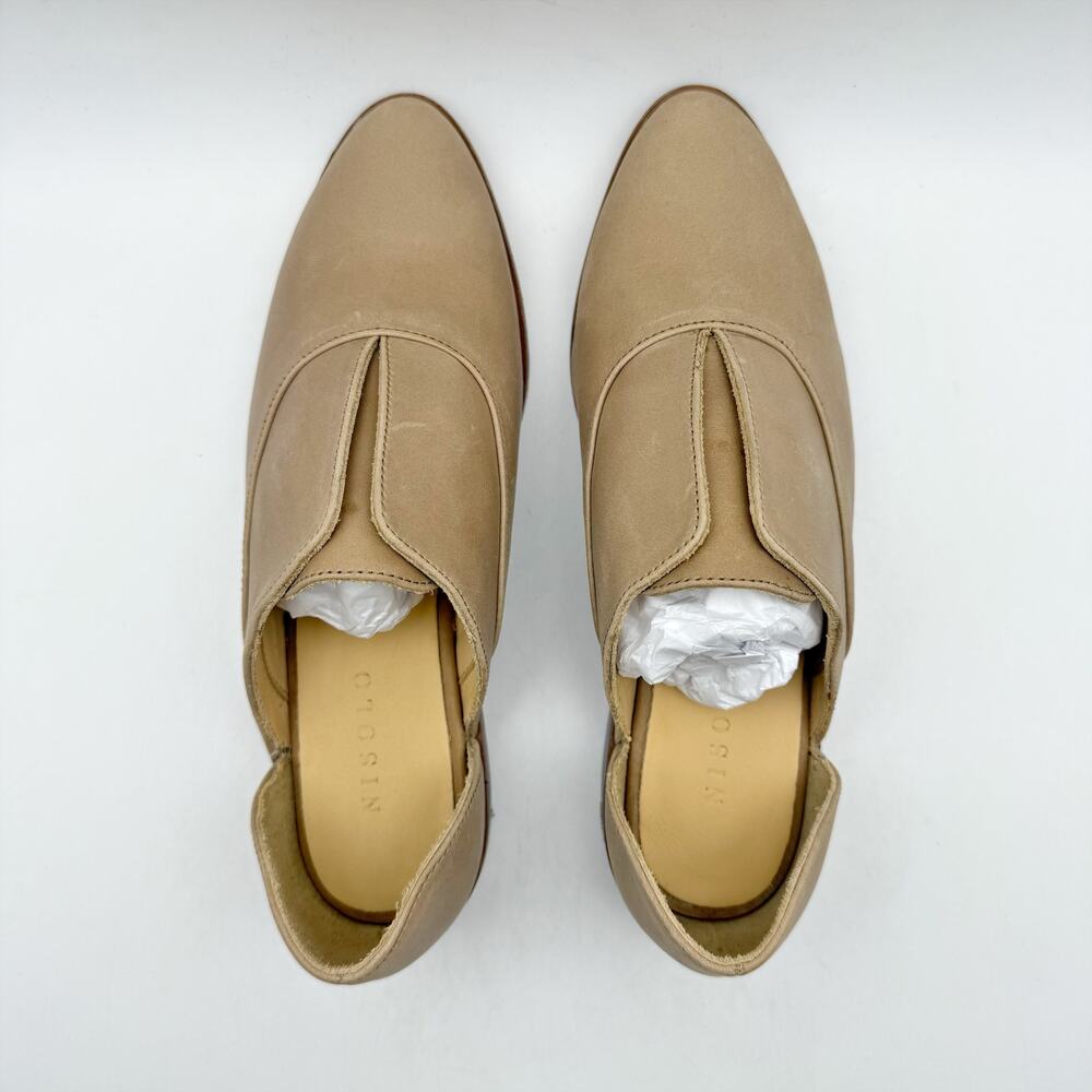 NISOLO Womens Emma D'Orsay Flats SIZE 6M EU 36 Tan Beige Leather Slip On NIB - Picture 10 of 12